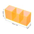 thumbnail image 2 of Uxcell 3 Compartments Clear Acrylic Pen Holder Pencil Holder Pen Organizer Pencil Cup Square Orange, 2 of 6