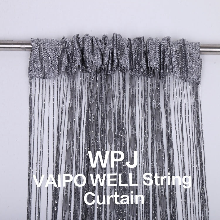 Rod‑Pocket Purple Beaded Glitter String Curtain, Decorative Fringe Room Divider Curtain-Champagne39"W x 78"L