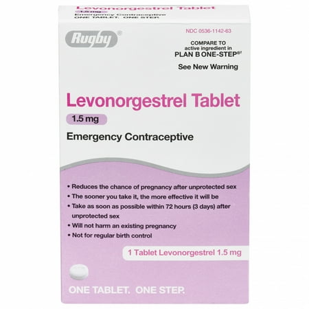 RUGBY LEVONORGESTREL 1.5MG ONE TABLET Emergency Contraceptive Compare to Plan