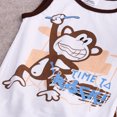 thumbnail image 4 of EYIIYE Ensemble d'Été 2 Pcs pour Bébés Garçons T-Shirt Imprimé Monkey + Shorts, 4 of 6