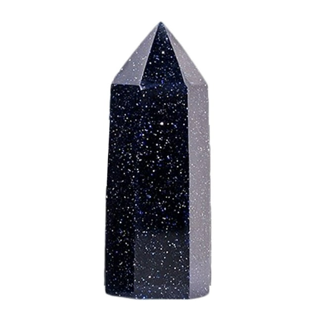 Varita de cristal, torre de cristal, punta de cristal natural, piedra preciosa hexagonal (5-6 cm)