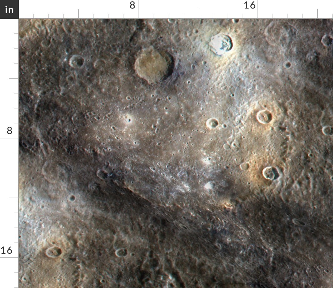 fortjener Drivkraft skildpadde Mercury Nasa Space Planet Craters Orbit Nature Fabric Printed by  Spoonflower BTY - Walmart.com