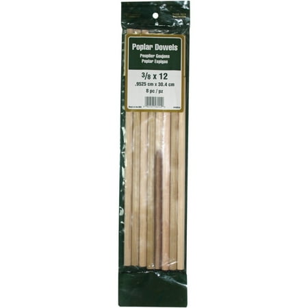 

5PK Madison Mill 3/8 In. x 12 In. Poplar Dowel Rod (8 Pieces)