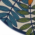 thumbnail image 2 of 4â€™ Round Multicolored Leaves Indoor Outdoor Area Rug, 2 of 7