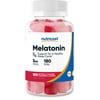 Nutricost Melatonin 5mg, 180 Gummies, Strawberry Flavored - Gluten Free, Non-GMO, No Corn Syrup