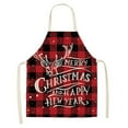 thumbnail image 1 of Christmas Kitchen Cooking Aprons Plaid Aprons Adjustable Buffalo Plaid Baking Apron, 1 of 7