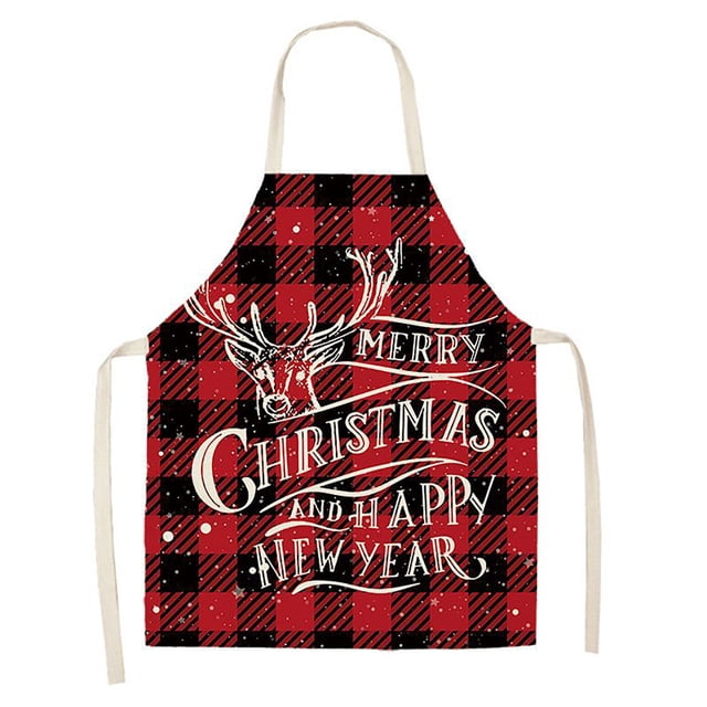 Christmas Kitchen Cooking Aprons Plaid Aprons Adjustable Buffalo Plaid Baking Apron