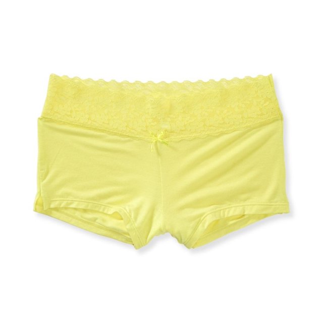 Aeropostale Womens Modal Lace Boy Shorts Bragas, Amarillo, Small