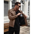 thumbnail image 4 of COOFANDY Men's Faux Leather Motorcycle Jacket Casual Lightweight Zip Up Trucker Outerwear with Multiple Pockets, 4 of 9