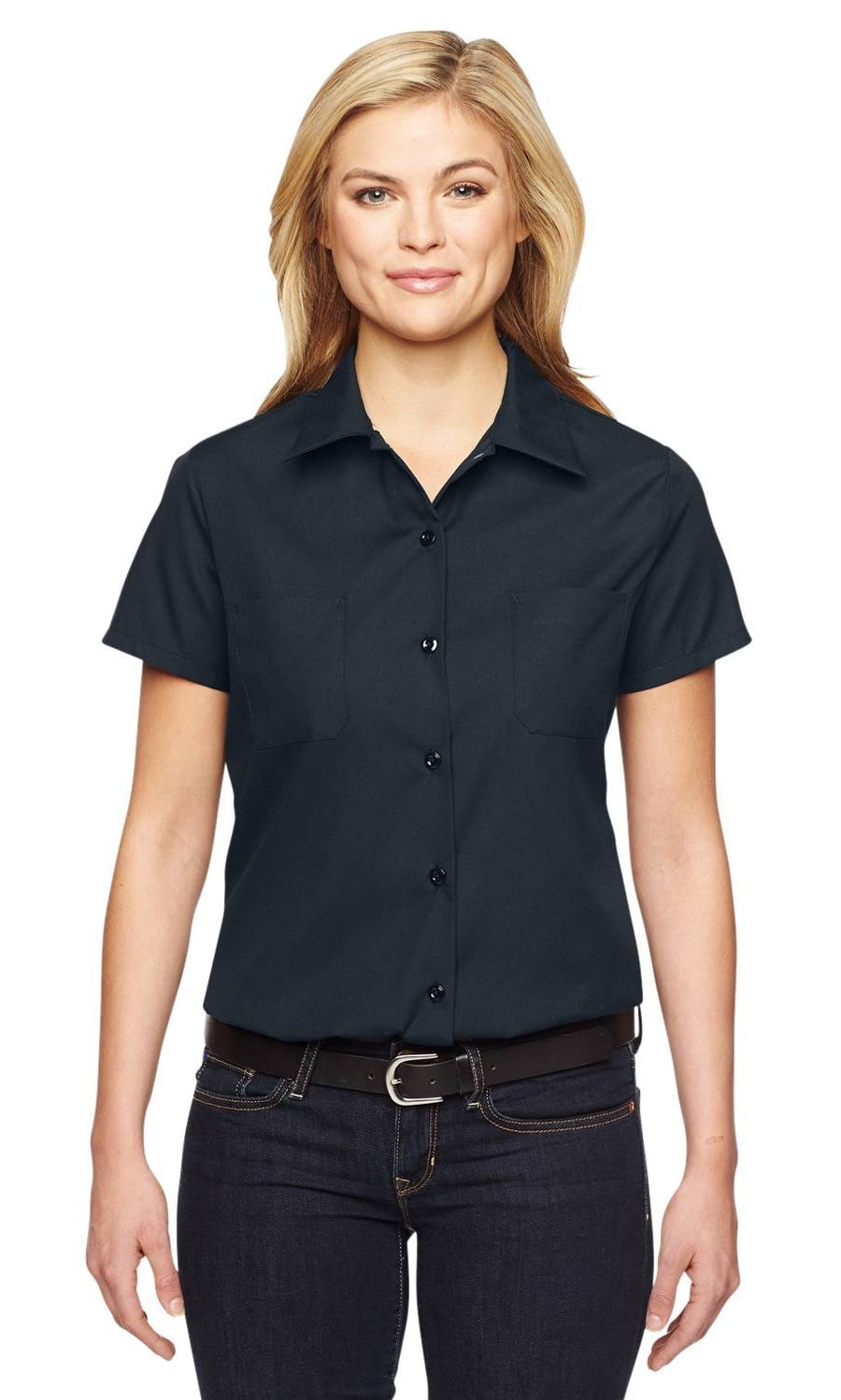 fs5350 women's short sleeve industrial work shirt - Walmart.com