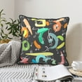 thumbnail image 3 of Housses de Coussin Décoratives en Velours Lot de 2, Housse de Coussin Carrée Douce avec Fermeture Éclair Invisible Impression de Notes Amusantes, 16"x16 Pouces, 3 of 6