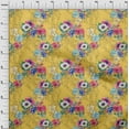 thumbnail image 3 of oneOone Polyester Lycra Medium Yellow Fabric Flower Artistic Diy Clothing Quilting Fabric Print Fabric By Yard 56 Inch Wide, 3 of 4