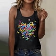 thumbnail image 2 of xfsWaSs Womens Tank Tops Summer Fashion Butterfly Print Round Neck Tank Top Sleeveless T Shirts Casual Basic Tunic Shirts For Ladies Beach Vacation Clothes, 2 of 4