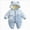 Sky Blue, variant on 6-12 Months Infant Baby Winter Hooded Snowsuits Romper Cute Jumpsuits Outfits Warm Onsie Outfits Infant Winter Clothes