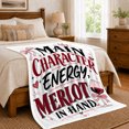 thumbnail image 6 of Bold Wine Typography With Bows And Hearts, Cozy Flannel Blanket with Decorative Statement Typography Print, Housewarming Gift for Wine Humor Enthusiasts, Home Decor for Bedroom and Living Room, 6 of 7