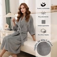 thumbnail image 4 of Toalla de Bata de Baño Unisex - Bata con Cinturón Ajustable, Microfibra Súper Absorbente, Suave y Cómoda para Spa y Hogar, 4 of 7