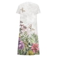thumbnail image 5 of SMihono Robe d'Été pour Femmes Grande Taille Mode Femmes Été Imprimé Décontracté Col en V Boutons Manches Courtes Poches Robe de Vacances, 5 of 5