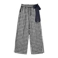 thumbnail image 4 of Women's High Waisted Plaid Wide Leg Pants Casual Elastic Waist Trousers With Pockets, 4 of 6