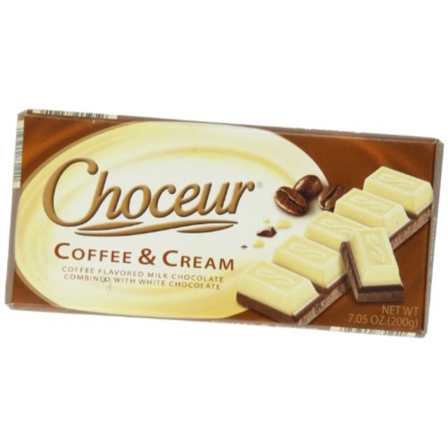 choceur coffee and cream, milk chocolate combined with white chocolate