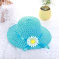 thumbnail image 2 of Youmylove Kids Baby Sun Hat Cute Flower Summer Straw Hat For Girls Large Brim Sunflower Beach Hat Cute Flower Sunhat Bucket Hat, 2 of 3
