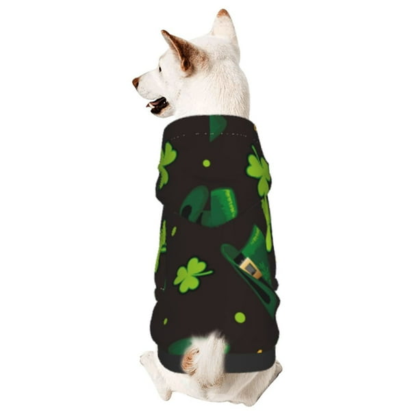 Fotbe St. Patrick's Day8 Sudadera con Estampado para Perros Pequeños – Suéter con Capucha para Mascotas, Tela Suave de Forro Polar con Bolsillo-X-Small