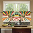 thumbnail image 4 of Yayeee Kitchen Curtains Tier Set of 2 Light Filtering 57"x24" Over Sink Window Panels, Colorful Cat, 4 of 7
