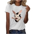 thumbnail image 4 of QUNYINEY Short Sleeve Women Shirts Pullover Crew Neck Easter Casual Tops Loose Women's Tops, 4 of 5