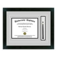 thumbnail image 3 of Personalized Diploma Frame with Tassel and Double Matting for 9" x 7" Tall Diploma with Black 1.5" Frame, 3 of 5