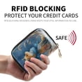 thumbnail image 2 of PU Leather Zipper Card Case Credit Card Holder Small Wallets Fox Wearing Blue Scarf, 2 of 7