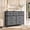 Gray, variant on Telyra 7-Drawer Fabric Dresser TV Stand Organizer with Wood Top and Metal Frame Wide Storage Chest, Khaki