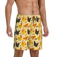 thumbnail image 2 of Balery Funny Chicken Pantalones cortos de pijama de punto de algodón para hombre con cinturilla y bolsillos-X-Large, 2 of 6