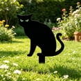 thumbnail image 6 of Halloween Black Cat Silhouette Yard Stakes 7.87 Inch Acrylic Garden Ornaments with Glowing Eyes for Yard Walkway Home Outdoor Decor, 6 of 8