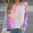 thumbnail image 2 of Sweatshirt For Womens Crewneck Colorful Marble Pattern Hoodies Teen Girls Cute, 2 of 7