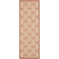 thumbnail image 4 of SAFAVIEH Courtyard Brody Geometric Indoor/Outdoor Runner Rug, Beige/Terracotta, 2'3" x 6'7", 4 of 9