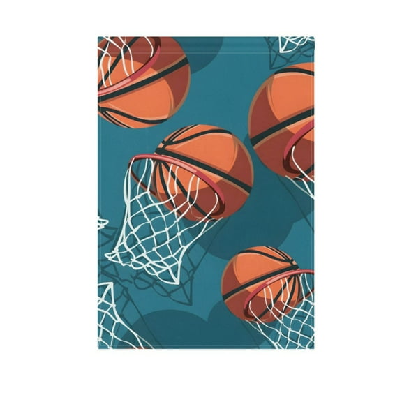 Basketball and Baskets Garden Flag 12"x18" Double-Sided Yard Flags for Outside Outdoor All Seasonal Decoration