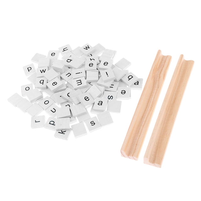 100 letras del alfabeto de madera ortografía azulejos letras minúsculas blanco Sunnimix Azulejos de ortografía de madera