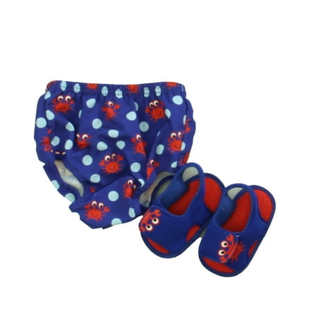 

Pre-owned Rising Star Boys Blue | Red Crabs 1-piece Swimsuit size: 0-12 Months