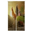 thumbnail image 1 of ABPHQTO Gallo encaramado Granja Valla Post Sun Rises Japonés Noren Cortina Puerta Ventana Tratamiento Cortinas 85x120 cm, 1 of 1