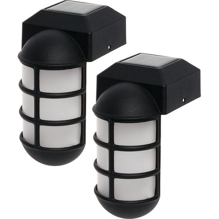 GreenLighting 2 Pack Marina Solar Post Cap Lights Metal Side Mount Dock Light