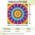 thumbnail image 2 of Colorful Tie Dye Star Mandala Square Fitted Tablecloth with Elastic Edge,Square Table Cover,Washable Elastic Table Cover for Home Kitchen Party Decor 36"x36", 2 of 6