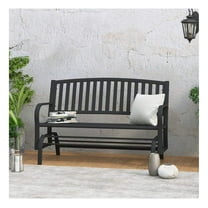 4 Ft. Steel Patio Garden Glider Bench Patio Garden Glider Bench 2-Person Loveseats Outdoor Furniture Park Bench