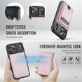 thumbnail image 3 of JEEHOOD Case For Apple iPhone 17 Pro , RFID Blocking, PU Leather,Compatible With MagSafe Detachable 2 In 1 Wallet With Built-in Push Card Holder,Kickstand Magnetic Protective Cover,Pink, 3 of 8