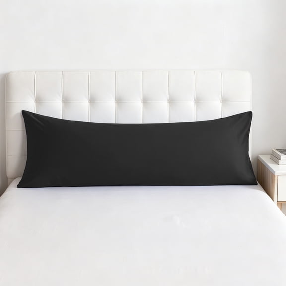 Kelnaro 20x54 Inch Black Pure Cotton Body Pillowcase, Hypoallergenic Ultra Soft Breathable Body Pillow Cover