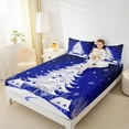 thumbnail image 4 of jejeloiu Christmas Theme Twin Sheet Sets,Luxury Xmas Tree Twin Fitted Sheet,Pink Blue Flat Sheet For Children,Super Cozy Room Decor,3-Piece, 4 of 7