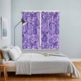 thumbnail image 3 of Vintage Purple Kitchen Curtains Window Panels, Retro Botanical Abstract Art Insulated Window Treatment Curtain, Grommet Curtains for Bedroom/Living Room/Bathroom, 2 Piece 52"Wx84"L, 3 of 8
