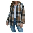 thumbnail image 6 of ZyeKqe Flannel Shirt Women Plaid Shackets Long Sleeve Button down Blouses Fall Casual Loose Overcoat, 6 of 10