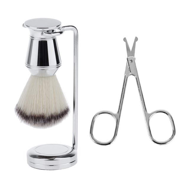 Set de Cepillos de Afeitar Para Hombres con Bigote de Nariz Y Bigote Cortador de Tijera Sunnimix Sistema de cepillo de afeitar de los hombres