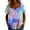 Blue, variant on Molidfa Women's Notch Neck Blouse Short Sleeve Plaid Ruched Front Button Down Loose Fit Casual Elegant Top