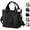 Black, variant on Tinkertechus Bag, Large Capacity Multi-pocket Handbag, Dual Use Shoulder Bags with Zipper & Compartments, for Women