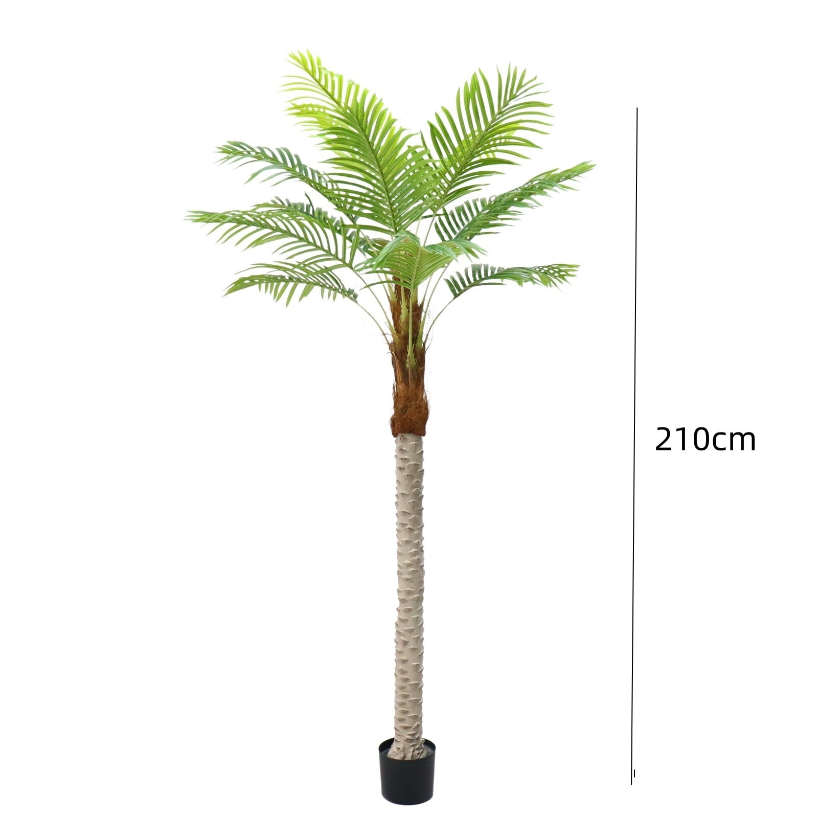 2pcs Artificial Palm Tree, 7ft Tall Artificial PhoenixPalm Tree, Outdoor Indoor Decor Fake Plants with 15pcs Adjustable Leaves, Artificial Tropical Coconut Tree in Pot for Patio, Poolside Decor